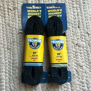 Howie’s Hockey 2 Pairs of 84” Black Waxed Laces